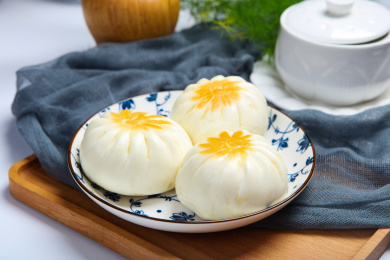 传统广式小吃美食茶点生煎包