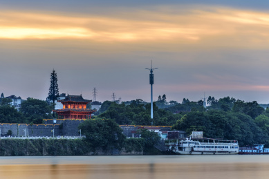 中国江西省赣州市赣州古城日暮
