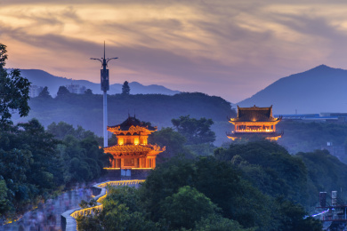 中国江西省赣州古城夜景风光