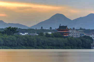 中国江西省赣州市赣州古城日暮