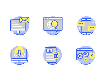 工具类线性图标6个图标设计