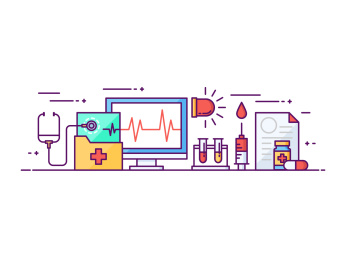 医疗报告针筒医疗插画设计