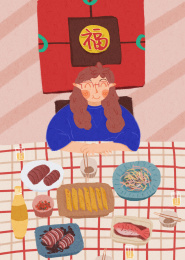 妈妈过生日面前有丰盛的晚餐