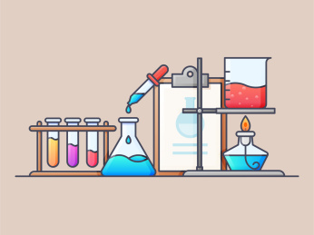 科学化学实验室试管烧杯滴管锥形瓶酒精灯设备