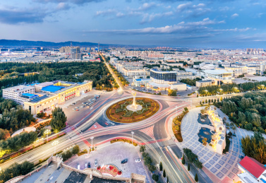 中国内蒙古包头城市夜景风光