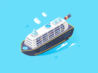 2.5d邮轮在海洋里行驶