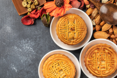 中国传统节日中秋节月饼特写