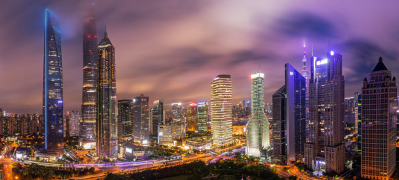 中国上海陆家嘴城市建筑风光