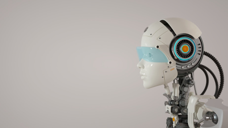 科技题材的人工智能机器人，3d渲染