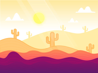 炎热的沙漠里，仙人掌依然顽强的活着