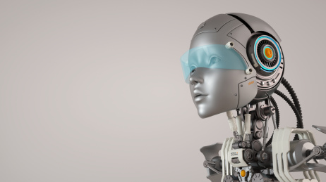 科技题材的人工智能机器人，3d渲染