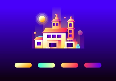 暗空间多色彩建筑图形设计