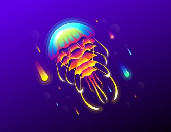 暗空间多色彩动物图形设计