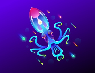 暗空间多色彩光效动物图形设计