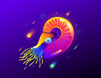 暗空间多色彩光效动物图形设计