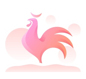 动物艺术图形系列设计-公鸡