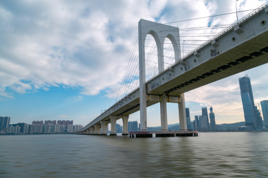 中国澳门跨海桥梁澳门西湾大桥