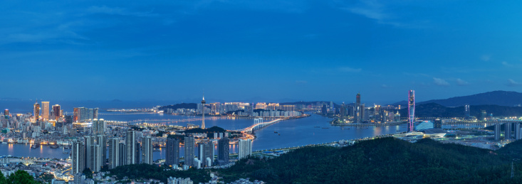 中国澳门城市风光，珠海横琴金融岛