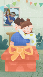 女儿给爸爸送礼物