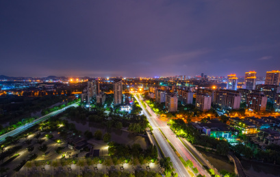 江苏省江阴市南门城市夜景