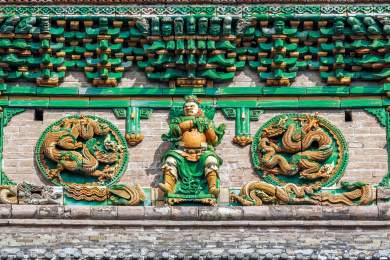 中国山西省洪洞县广胜寺飞虹塔局部琉璃饰件