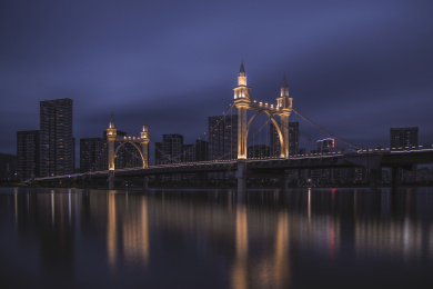 广东珠海市香洲区白石桥夜色