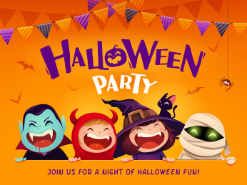 万圣节庆祝派对。 万圣节儿童服装派对。