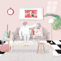 宅在家玩游戏机拿着手柄的恋人