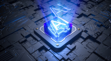 炫酷发光AI人工智能科技三维芯片