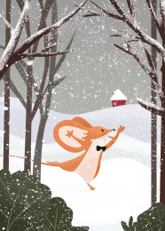 在大雪中跳舞的老鼠