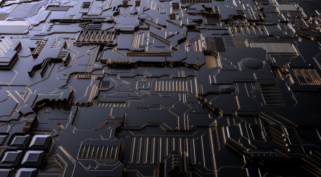 暗黑系科技电路板抽象凹凸背景