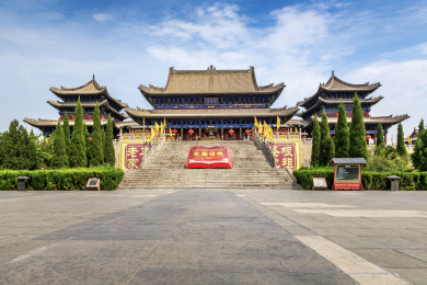 中国山西省洪洞县大槐树寻根祭祖园祭祖堂古建筑