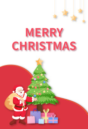 圣诞老人在圣诞节里背着大袋子派送礼物矢量插画背景