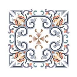 传统的艺术花纹方形装饰图案，白色背景