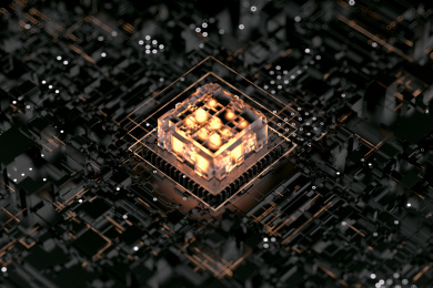 三维科技芯片渲染大光圈图