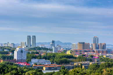 中国山东省烟台市城市风光