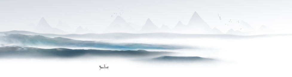 超大宽屏中国风意境水墨山水风景画  淡雅水墨山水背景图