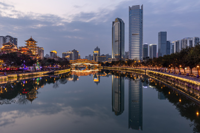 成都廊桥夜景