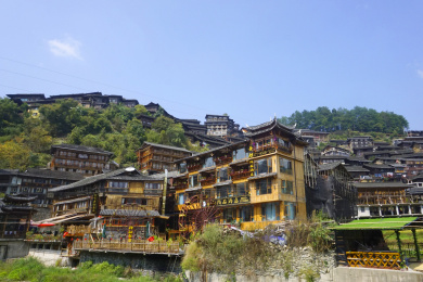 贵州省黔东南州西江千户苗寨民居建筑