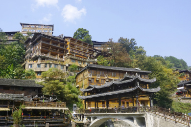 贵州省黔东南州西江千户苗寨民居建筑