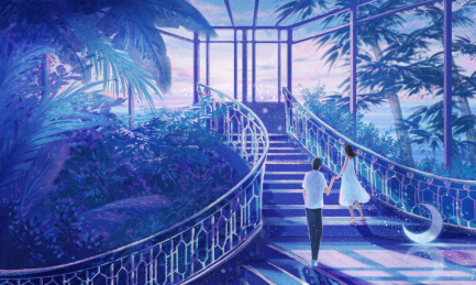 梦幻少女意境唯美海报封面插画