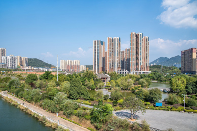 中国湖南省郴州市城市建筑风光  