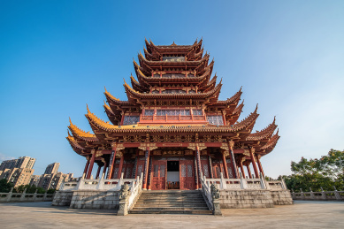 中国古典楼阁建筑湖南省郴州市五岭公园的五岭阁 