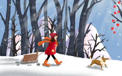 冬日的雪地与阳光