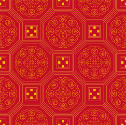 无缝连续的红色传统底纹纹样图案