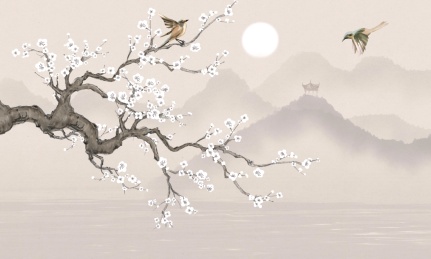 中国风新中式花开富贵花鸟画