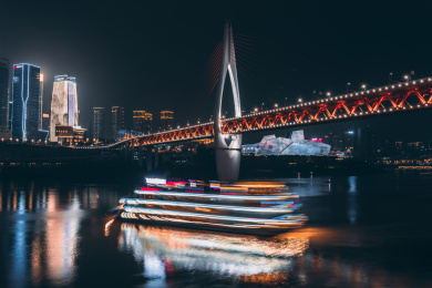 重庆夜景城市街景风光