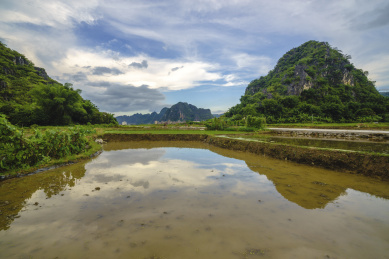 中国云浮市罗定县田园灌水自然风光