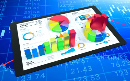 金融经济图表报表报告统计大数据分析股市股票账单行情走势高速发展概念