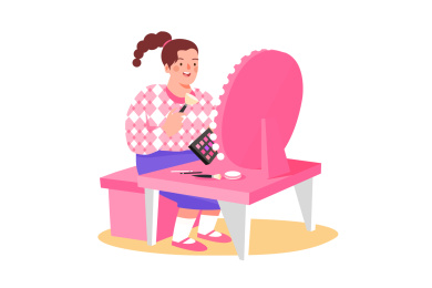 双十二电商美妆化妆购物矢量元素插画